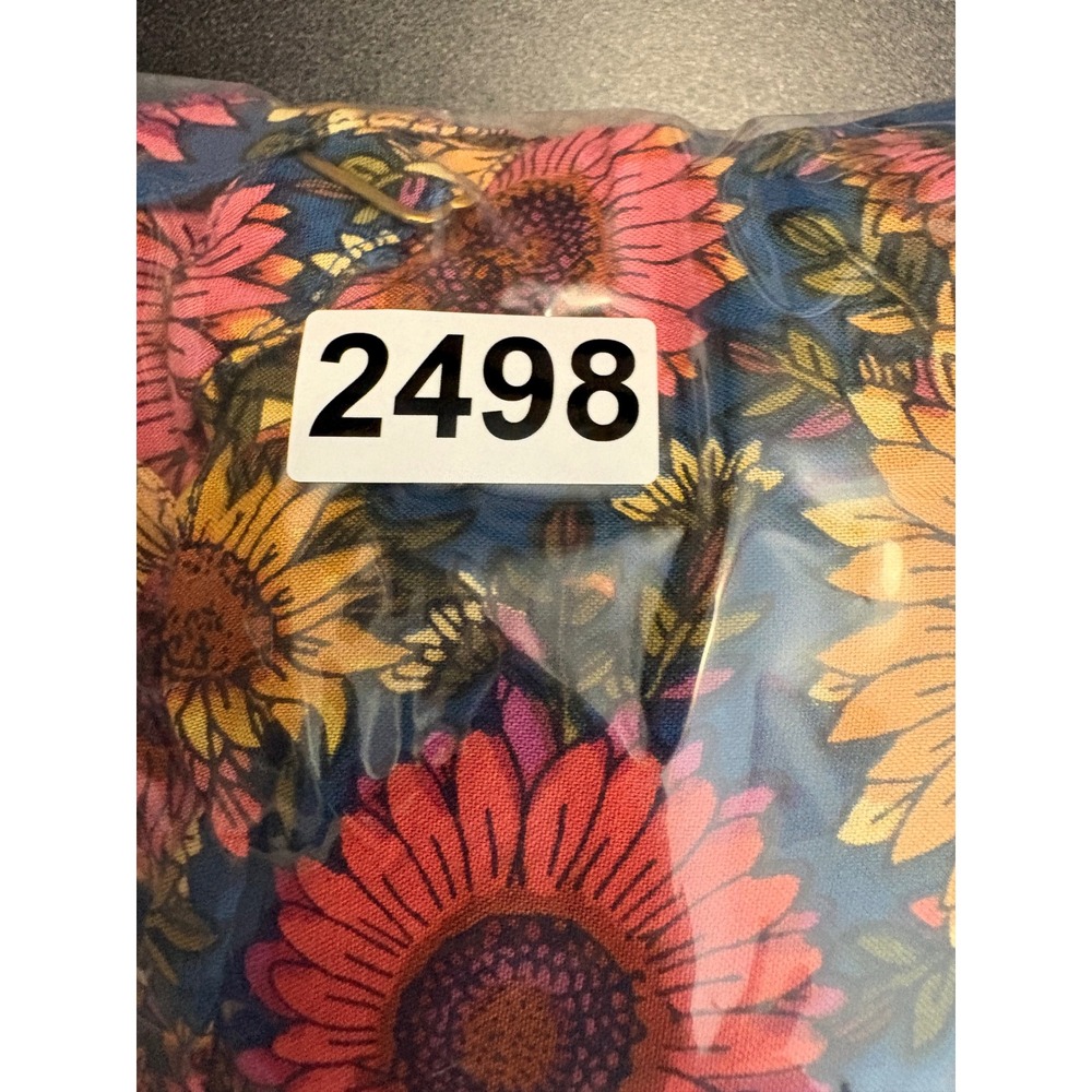 Natural Life Dress Womens M Blue Sunflower Floral Tie Front Midi Boho Rayon - Picture 10 of 10